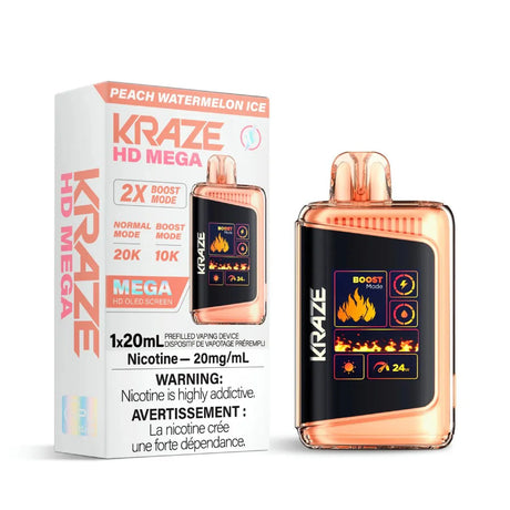 Shop Kraze HD Mega 20K Disposable - Peach Watermelon Ice - at Vapeshop Mania