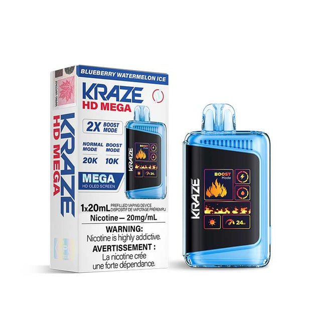 Shop Kraze HD Mega Disposable - Blueberry Watermelon Ice - at Vapeshop Mania