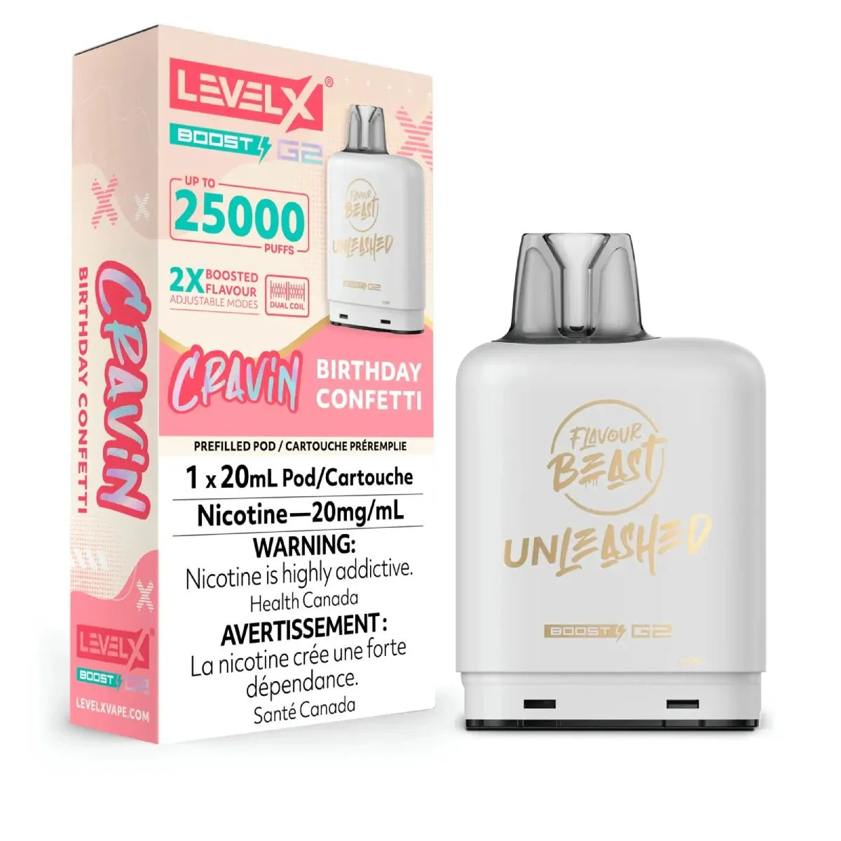 Shop Level X Boost Pod Unleashed 20mL - Birthday Confetti - at Vapeshop Mania