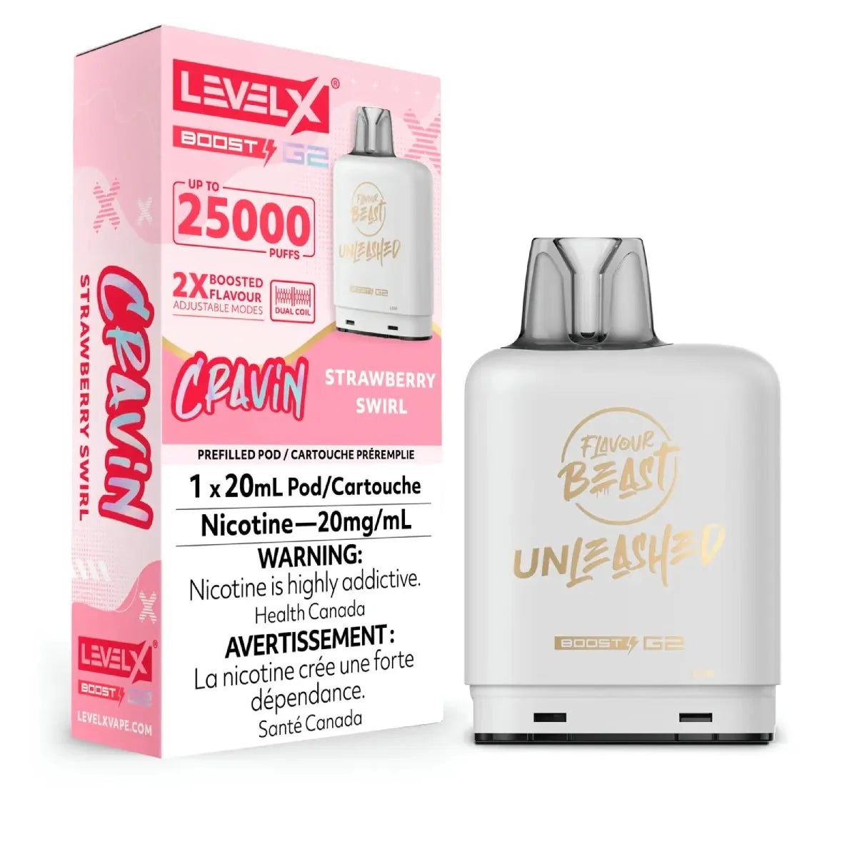 Shop Level X Boost Pod Unleashed 20mL - Strawberry Swirl - at Vapeshop Mania