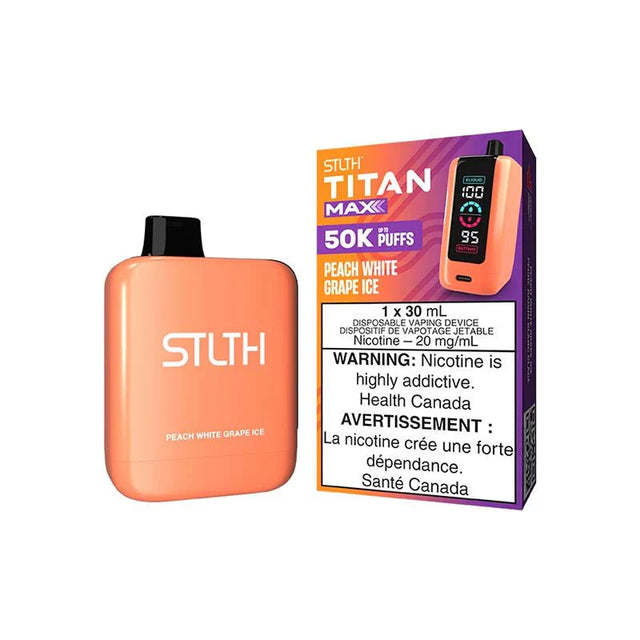 Shop STLTH Titan Max Disposable - Peach White Grape Ice - at Vapeshop Mania