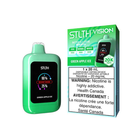 Shop STLTH Vision 20K Disposable - Green Apple Ice - at Vapeshop Mania