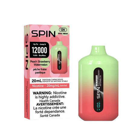 SPIN - Spin 12k Disposable Vape - Peach Strawberry Watermelon - Psycho Vape