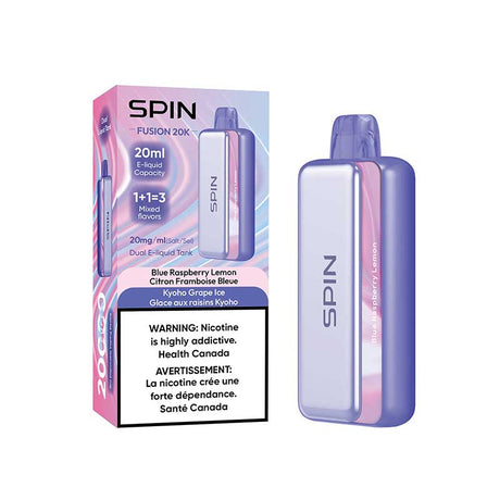 SPIN - Spin Fusion 20K Disposable - Blue Raspberry Lemon and Kyoho Grape Ice - Psycho Vape