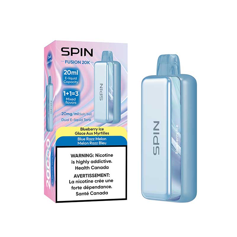 SPIN - Spin Fusion 20K Disposable - Blueberry Ice and Blue Razz Melon - Psycho Vape