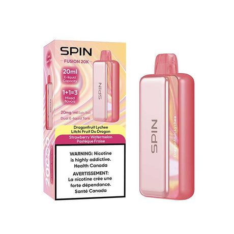 SPIN - Spin Fusion 20K Disposable - Dragonfruit Lychee and Strawberry Watermelon - Psycho Vape