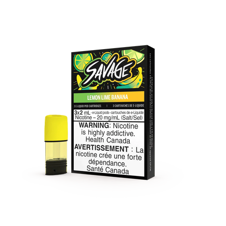 STLTH - STLTH Pod Pack - SAVAGE - Lemon Lime Banana (3 Pack) - Psycho Vape