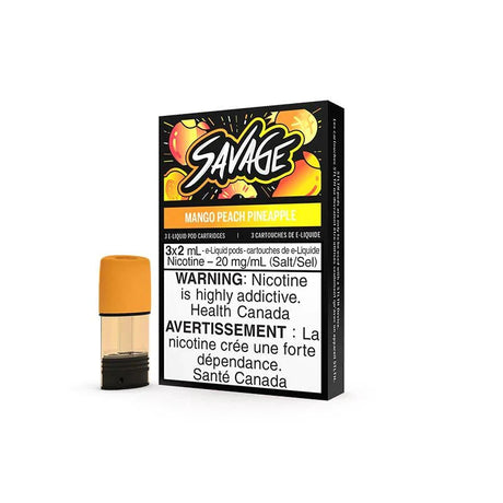SAVAGE - STLTH Pod Pack - SAVAGE - Mango Peach Pineapple (3 Pack) - Psycho Vape