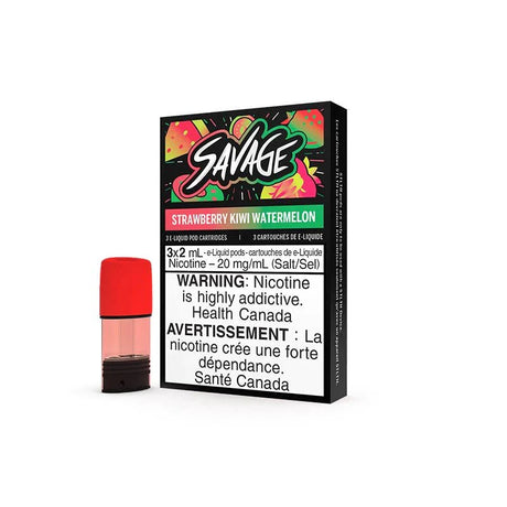 SAVAGE - STLTH Pod Pack - SAVAGE - Strawberry Kiwi Watermelon (3 Pack) - Psycho Vape