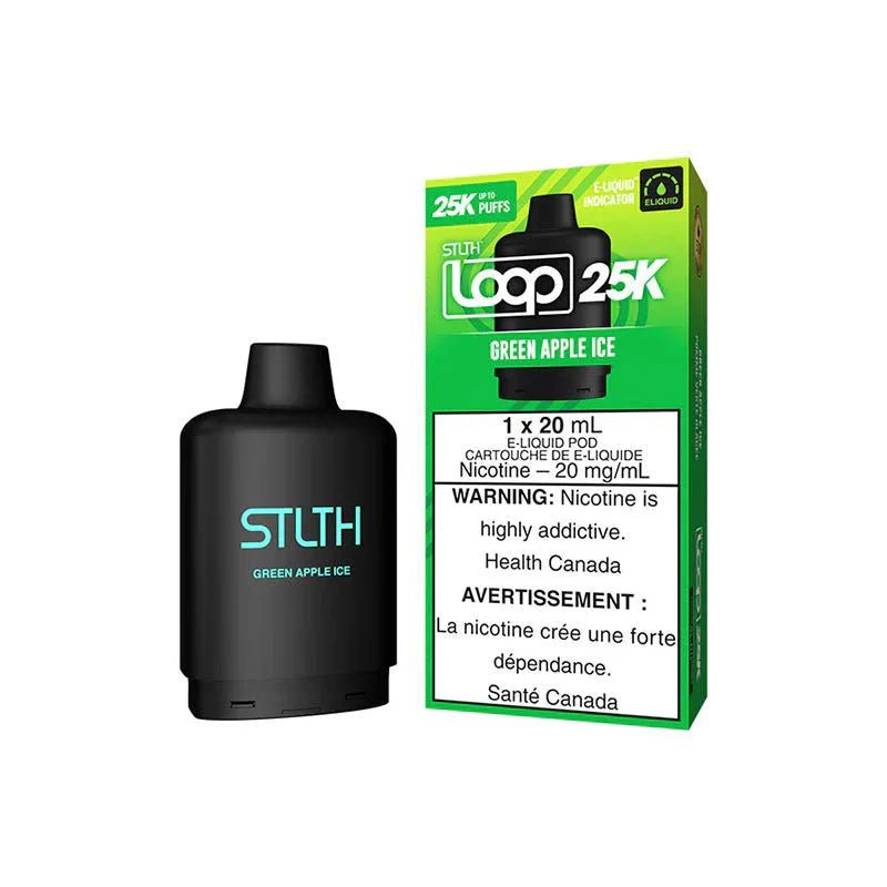 STLTH - STLTH LOOP 25K Pod Pack - Green Apple Ice - Psycho Vape