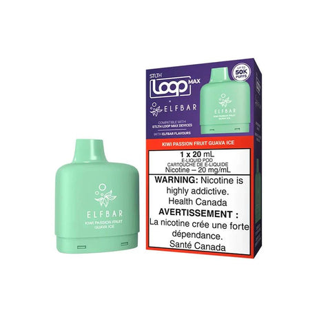 STLTH - STLTH LOOP MAX ELFBAR 50K Pod Pack - Kiwi Passion Fruit Guava Ice - Psycho Vape