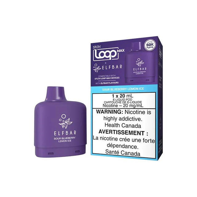 STLTH - STLTH LOOP MAX ELFBAR 50K Pod Pack - Sour Blueberry Lemon Ice - Psycho Vape