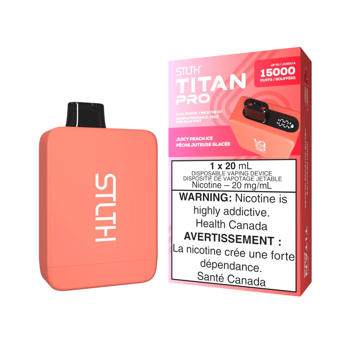 STLTH - Stlth Titan Pro 15K Disposable - Juicy Peach Ice - Psycho Vape